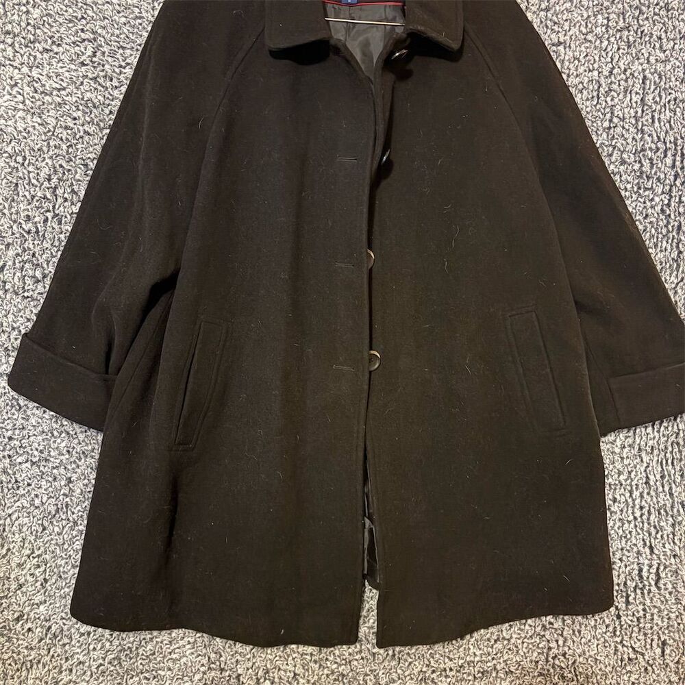 Egara Women's Black Wool Blend Overcoat 2XL Long Winter Casual